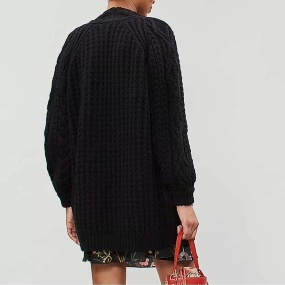 NWT MAJE  Black Cable Knit Cardigan - Picture 2 of 5